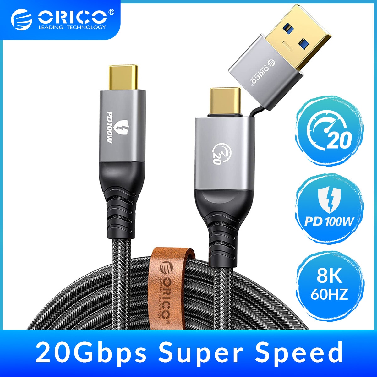 ORICO-40Gbps USB C to USB C USB 3.0 ̺ PD100W,   ڵ 8K @ 60Hz HD 2  1, ƺ Ʈ 4  δ 